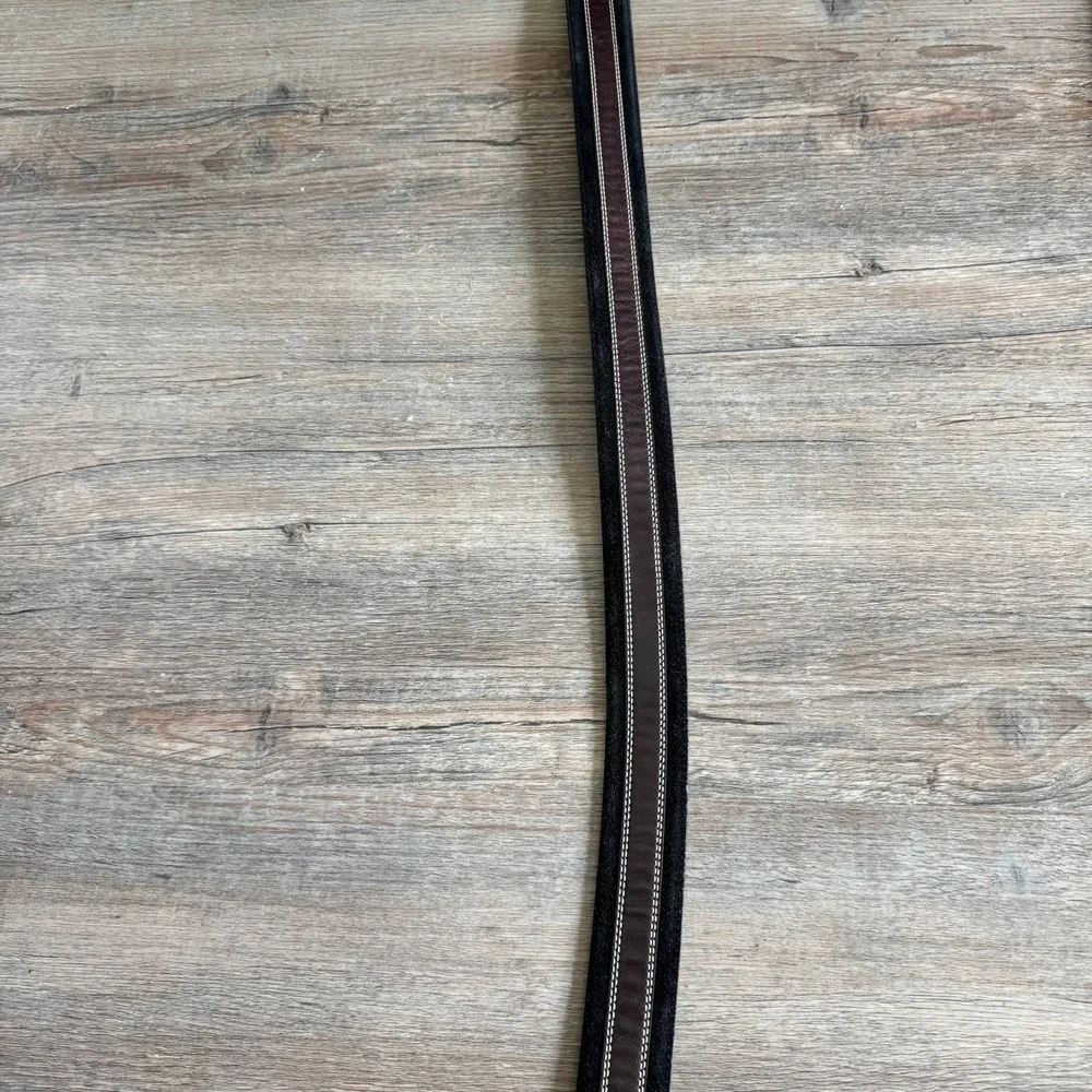 Tommy Bahama Mens Brown Black Leather Suede Belt Made in Spain Size‎ 40 TB6397